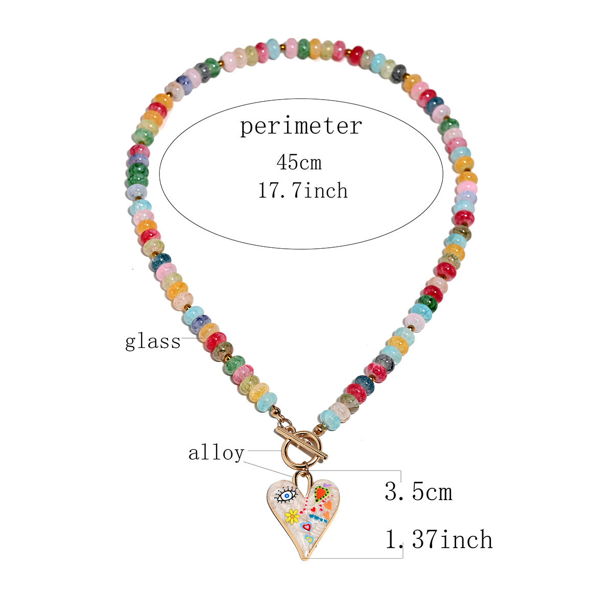 Charity-themed Pendant Fashion Vintage Beaded Necklace For Women