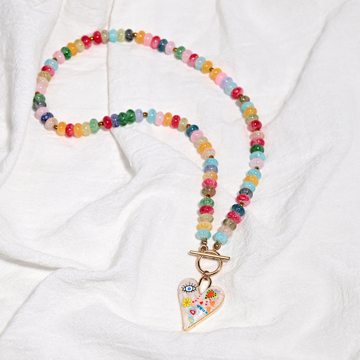 Charity-themed Pendant Fashion Vintage Beaded Necklace For Women