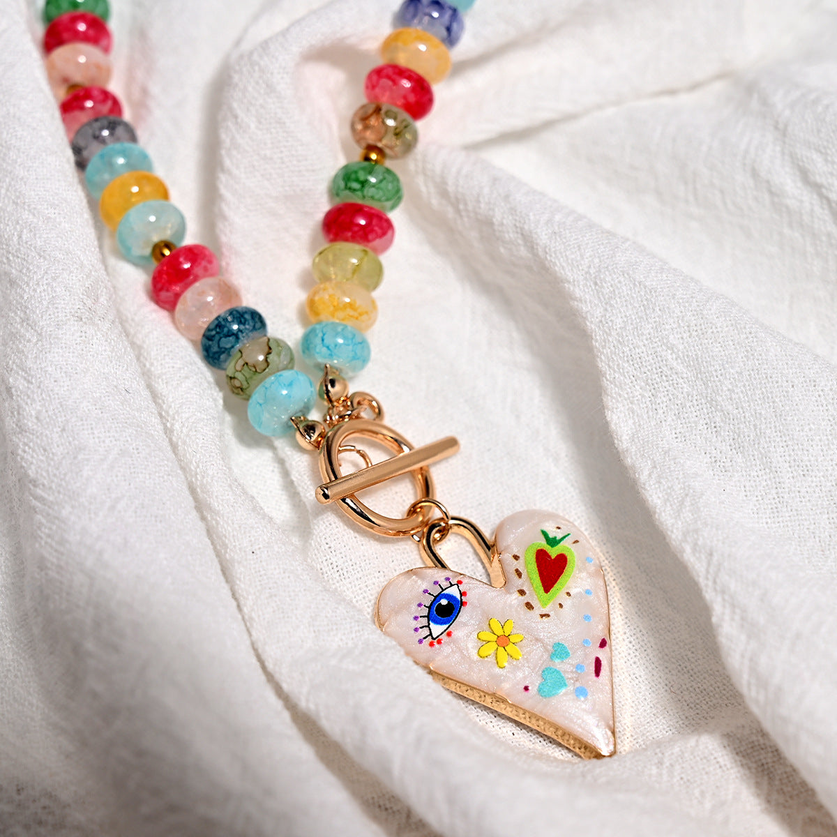 Charity-themed Pendant Fashion Vintage Beaded Necklace For Women